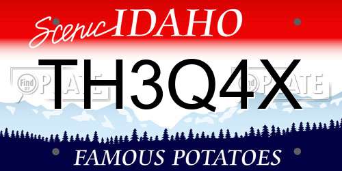 TH3Q4X Idaho License Plate
