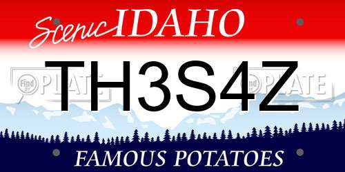 TH3S4Z Idaho License Plate