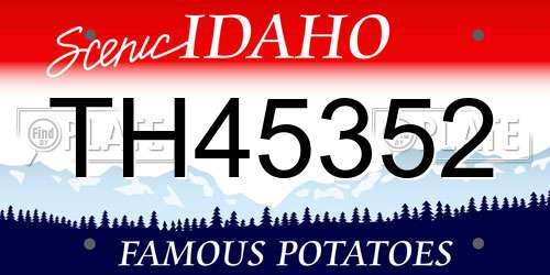 TH45352 Idaho License Plate