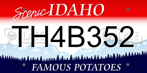 TH4B352 Idaho License Plate