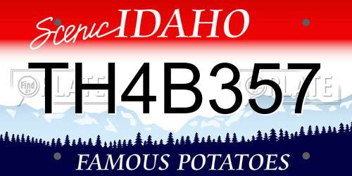 TH4B357 Idaho License Plate