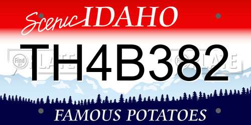 TH4B382 Idaho License Plate