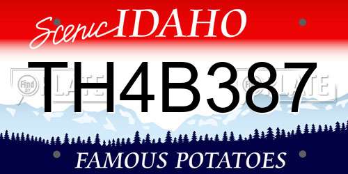 TH4B387 Idaho License Plate