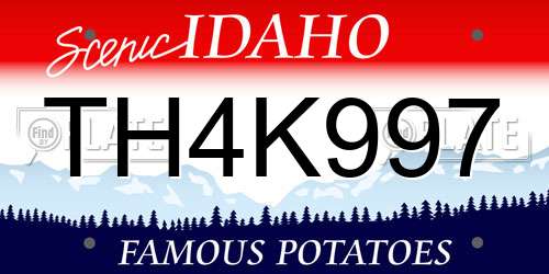 TH4K997 Idaho License Plate