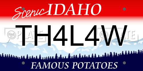 TH4L4W Idaho License Plate