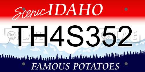 TH4S352 Idaho License Plate