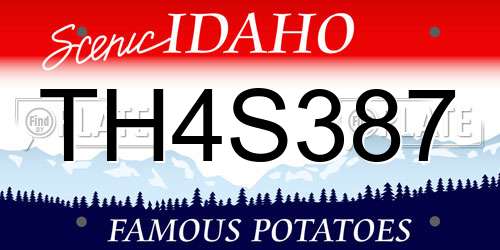 TH4S387 Idaho License Plate