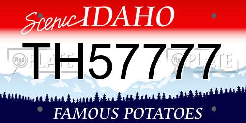 TH57777 Idaho License Plate
