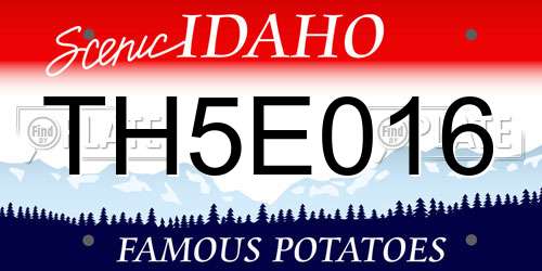 TH5E016 Idaho License Plate