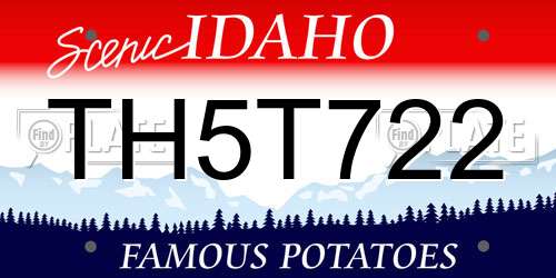 TH5T722 Idaho License Plate