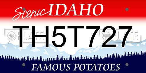 TH5T727 Idaho License Plate