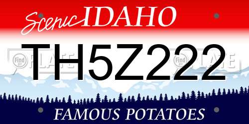 TH5Z222 Idaho License Plate