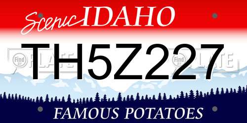 TH5Z227 Idaho License Plate