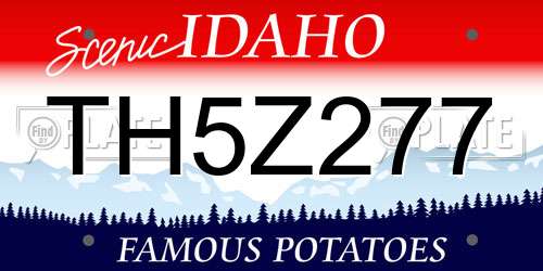 TH5Z277 Idaho License Plate
