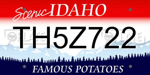 TH5Z722 Idaho License Plate