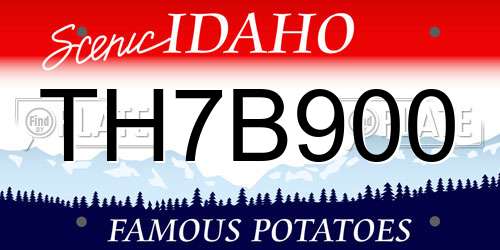 TH7B900 Idaho License Plate