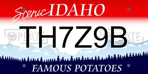 TH7Z9B Idaho License Plate