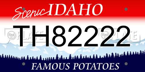 TH82222 Idaho License Plate