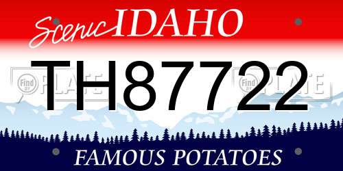 TH87722 Idaho License Plate