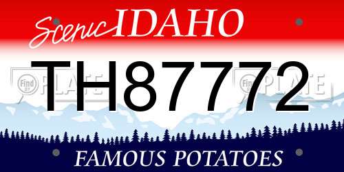 TH87772 Idaho License Plate
