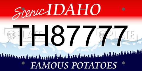 TH87777 Idaho License Plate