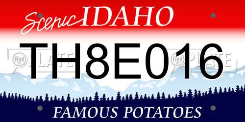 TH8E016 Idaho License Plate