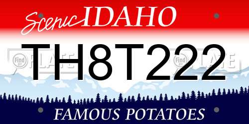 TH8T222 Idaho License Plate