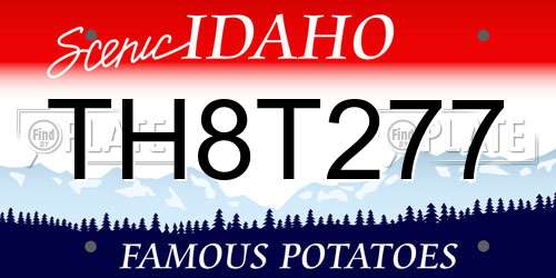 TH8T277 Idaho License Plate