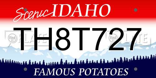 TH8T727 Idaho License Plate