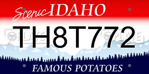 TH8T772 Idaho License Plate