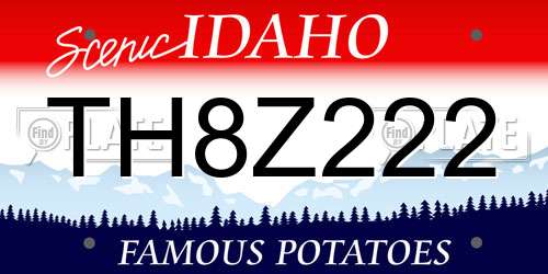TH8Z222 Idaho License Plate