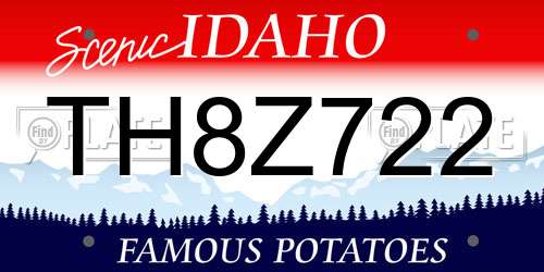 TH8Z722 Idaho License Plate