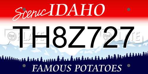 TH8Z727 Idaho License Plate