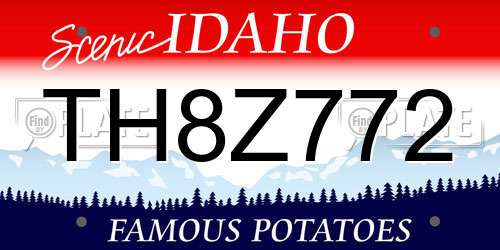 TH8Z772 Idaho License Plate