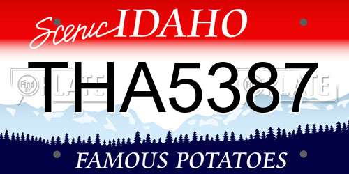 THA5387 Idaho License Plate