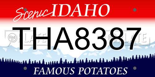 THA8387 Idaho License Plate