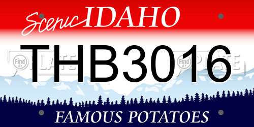THB3016 Idaho License Plate