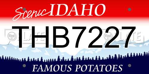 THB7227 Idaho License Plate