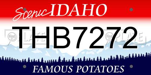 THB7272 Idaho License Plate