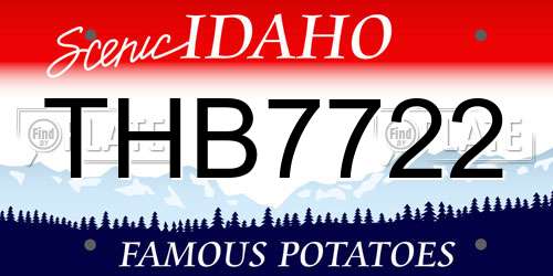 THB7722 Idaho License Plate