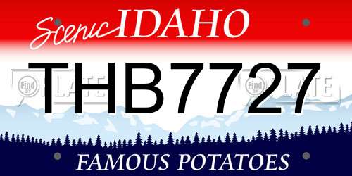 THB7727 Idaho License Plate