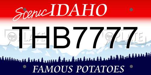 THB7777 Idaho License Plate
