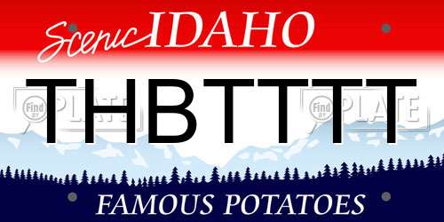 THBTTTT Idaho License Plate