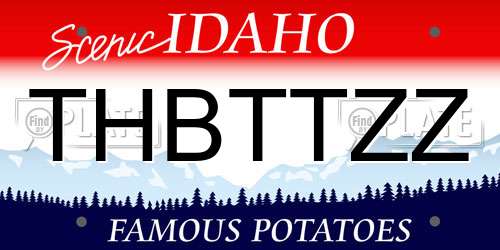 THBTTZZ Idaho License Plate