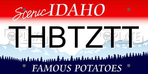 THBTZTT Idaho License Plate