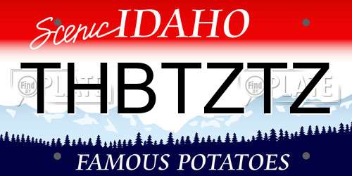 THBTZTZ Idaho License Plate