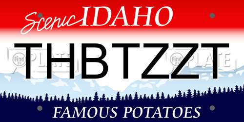 THBTZZT Idaho License Plate