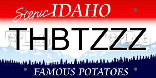 THBTZZZ Idaho License Plate
