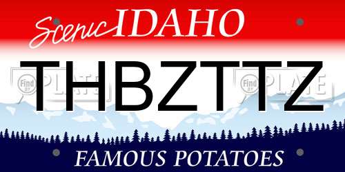 THBZTTZ Idaho License Plate