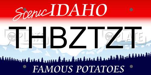 THBZTZT Idaho License Plate